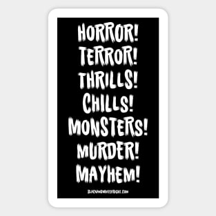 Black & White Fright Scariest Words Sticker